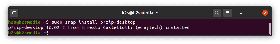 install 7zip on Ubuntu 20.04 with snap