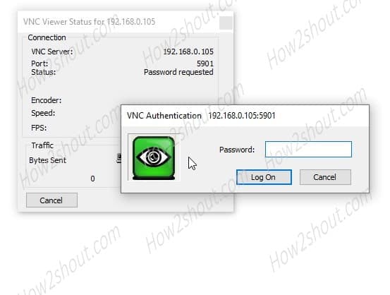 Enter VNC server password to remotely connect Linux