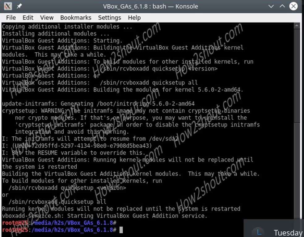 Commands to install virtualbox guest additions image on MX Linux min