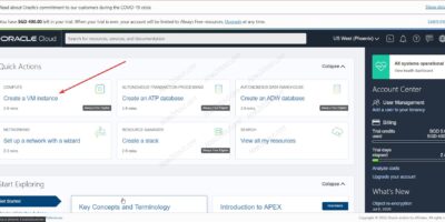 Create new VM instace on Oracle free cloud min