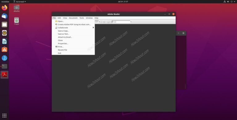 Adobe reader install Ubuntu 20.04 LTS linux