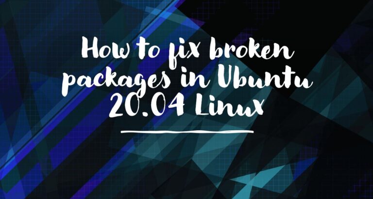 Fix broken packages in Ubuntu 20.04