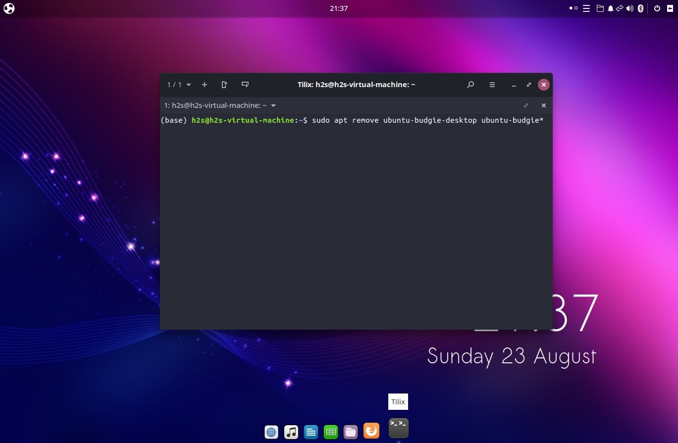 remove Budgie desktop environment on Ubuntu 20.04 LTS linux
