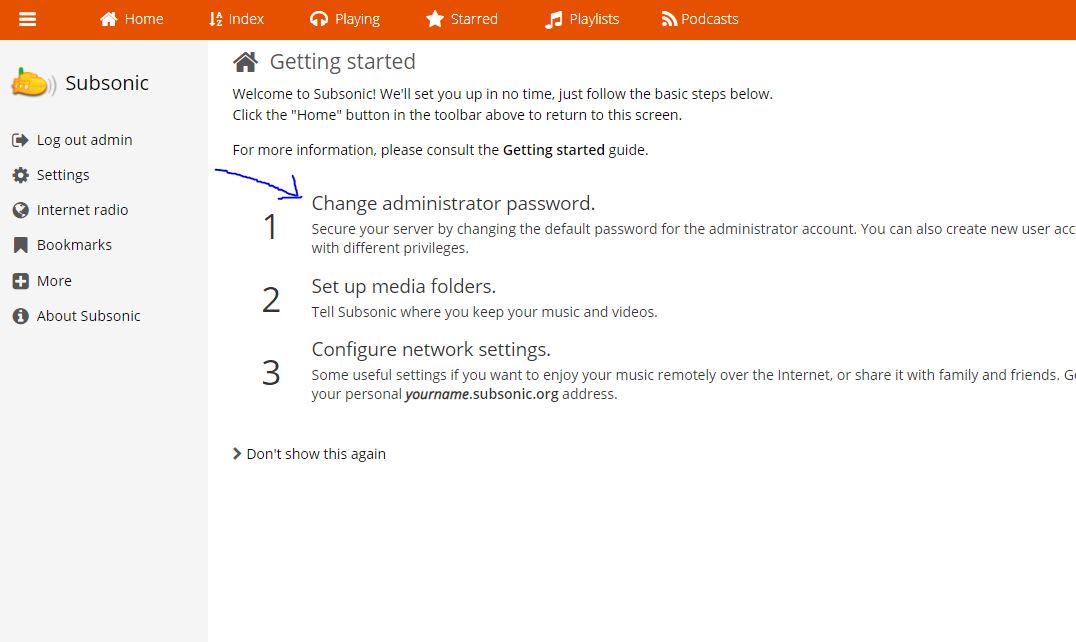 Change Admin password