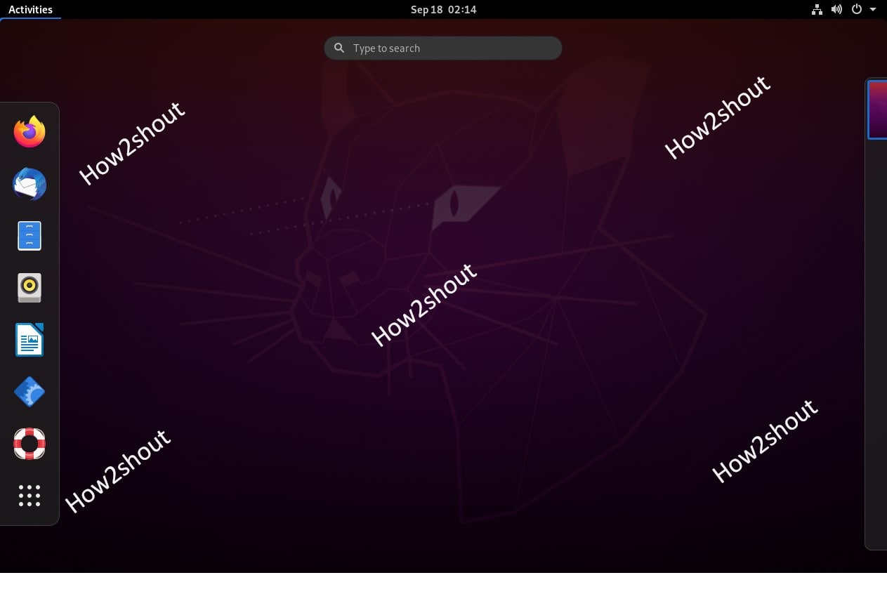 Gnome Desktop Graphical user interface on Ubuntu 20.04 LTS