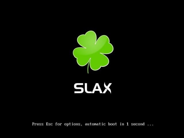 Slax USB portable OS boot menu