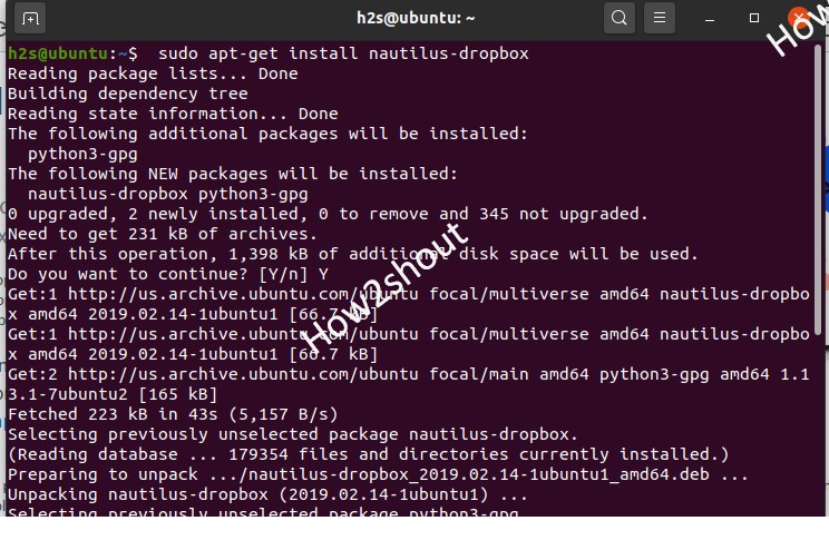 Command Line Dropbox Linux install