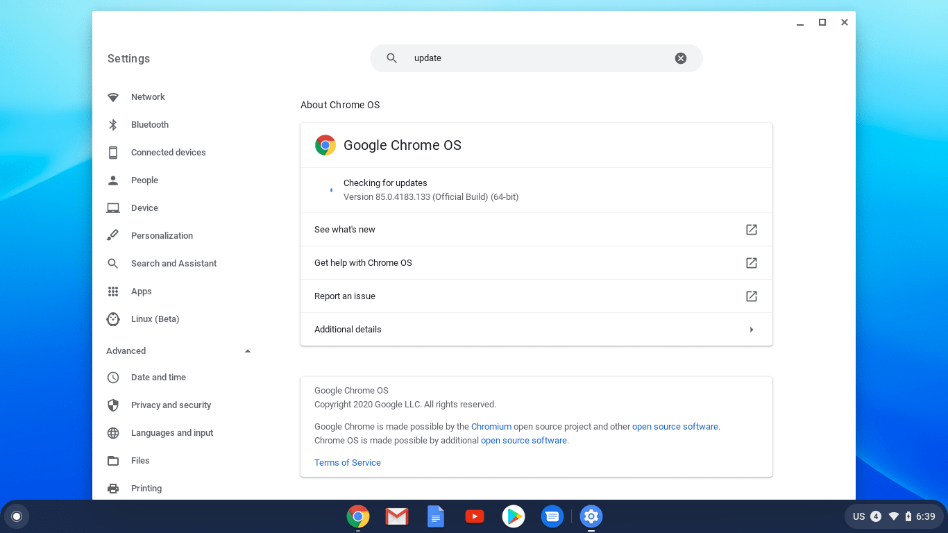 Go to Chrome OS Settings min