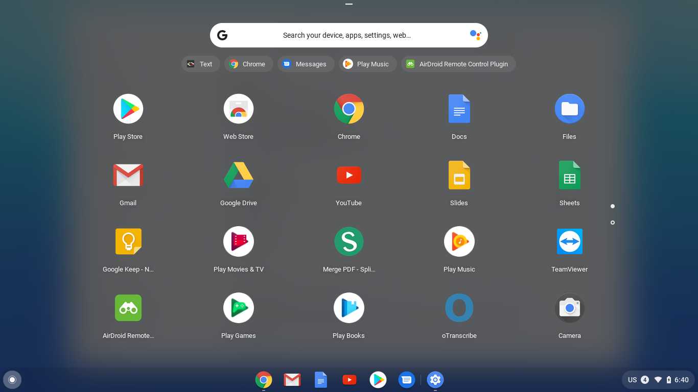 Google Chrome OS apps compressed