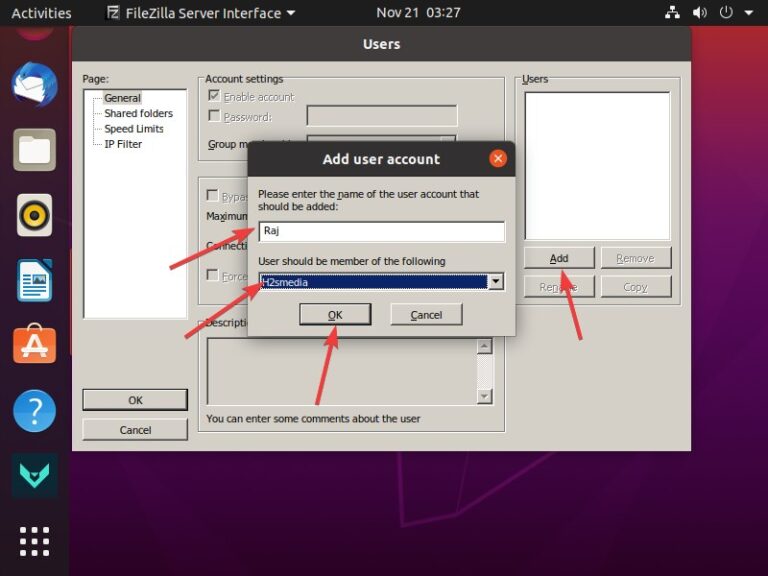 filezilla server on ubuntu