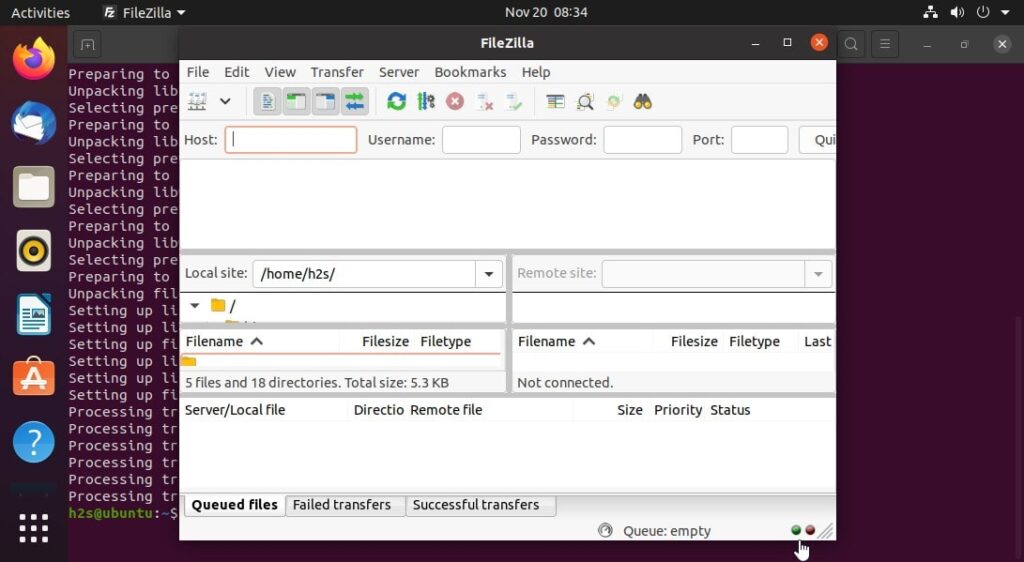 filezilla server linux ubuntu