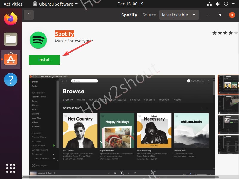 Install Spotify on Ubuntu 20.04 snap