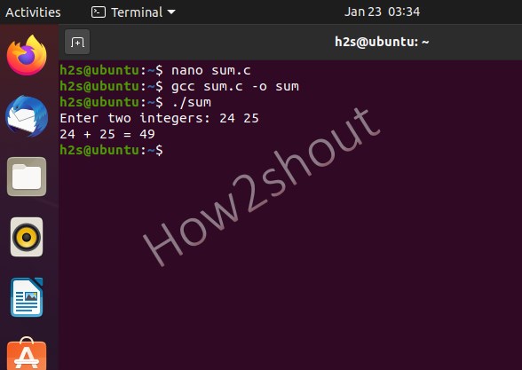 C programming on Linux terminal using GCC compiler