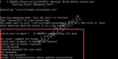 Commands to change forget CentOS 7 Linux password