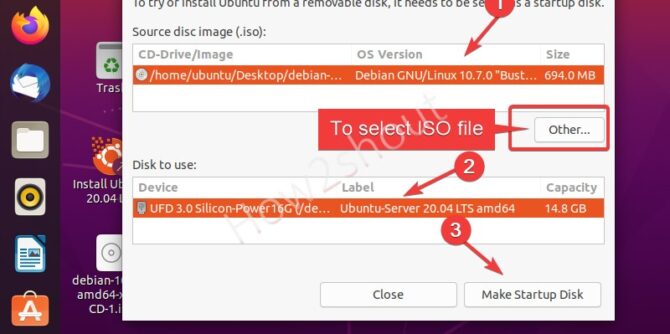 Flash ISO file with Startup USB disk creator