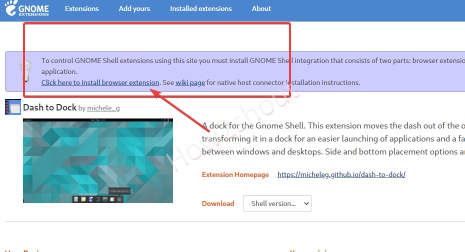 Install Gnome browser extension
