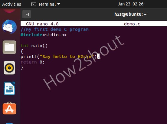 Write C Program Linux Ubuntu