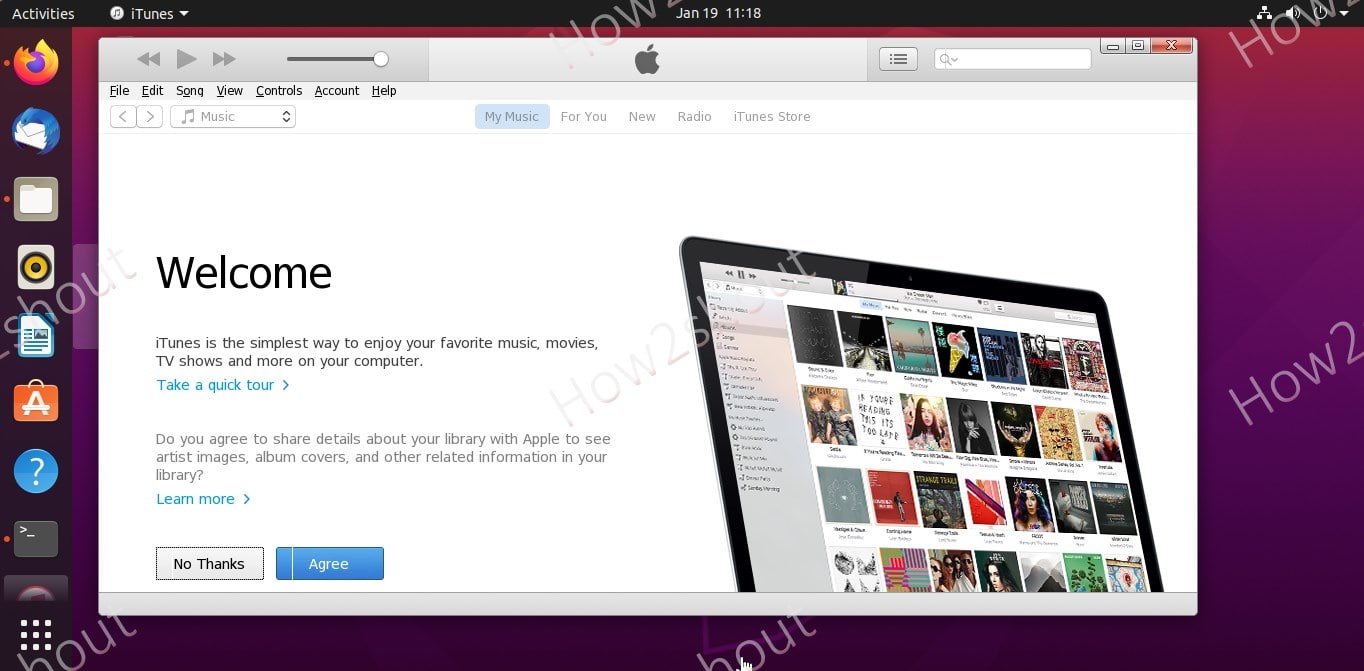 iTunes Running on Wine Linux min