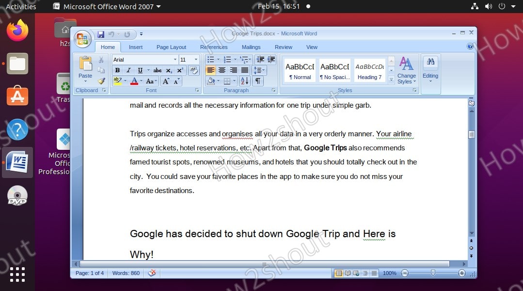 Microsoft Word on Ubuntu Linux