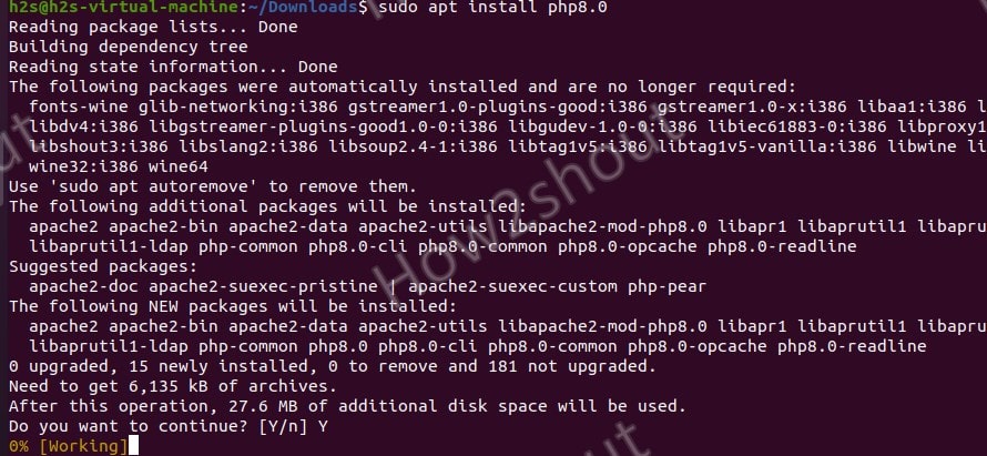 command Install PHP 8.0 on Ubuntu 20.04