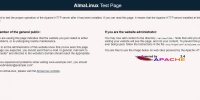 Apache HTTP server test on AlmaLinux