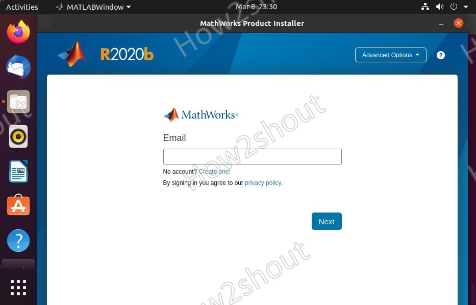 Enter Email Address of MathWorks account min