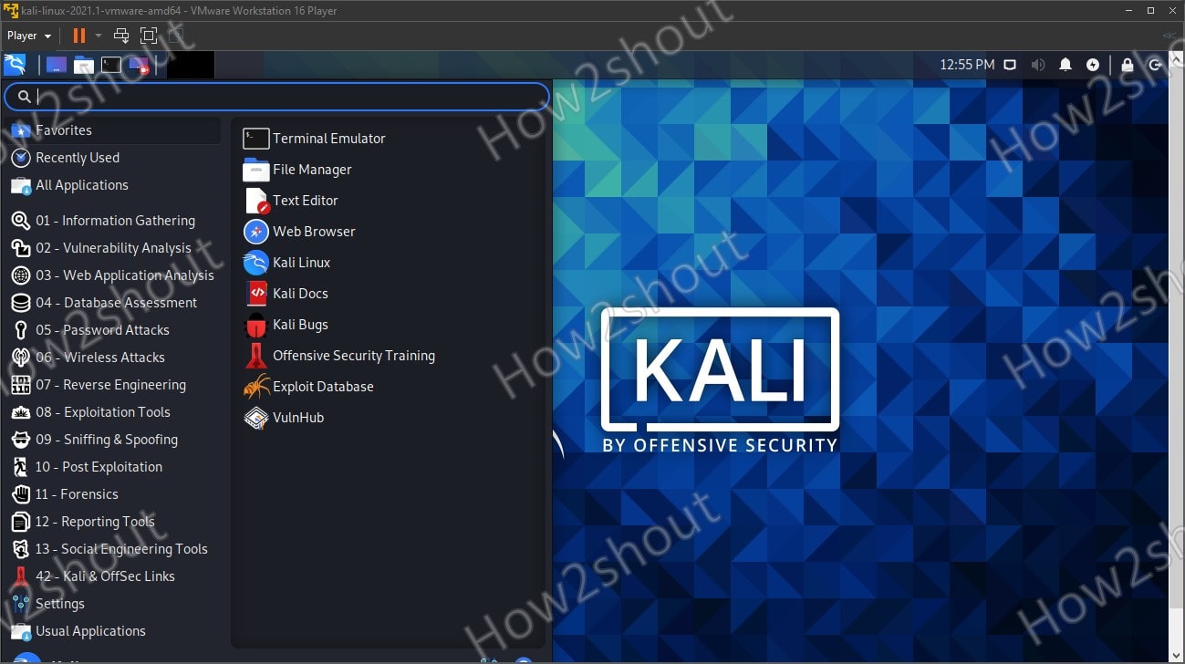 Kali Linux Vmware Image run