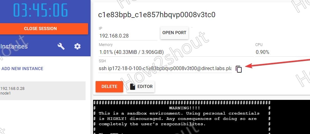 Connect using SSH URL
