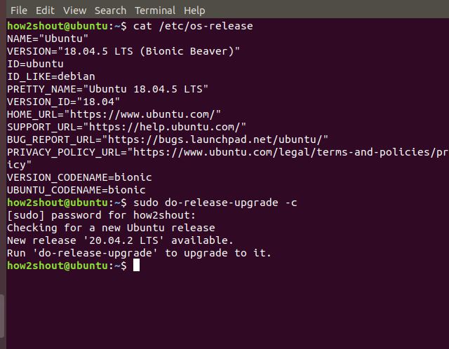 อัปเกรด Ubuntu 16.04 LTS เป็น Ubuntu 20.04 โดยใช้เทอร์มินัลคำสั่ง min