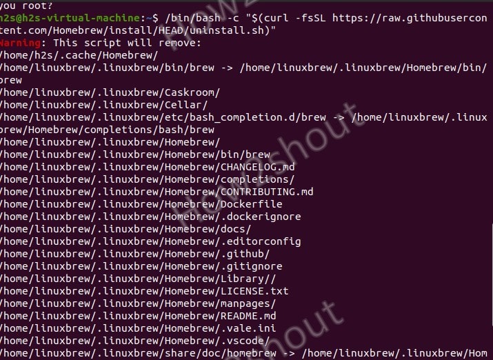 Brew uninstall Ubuntu script