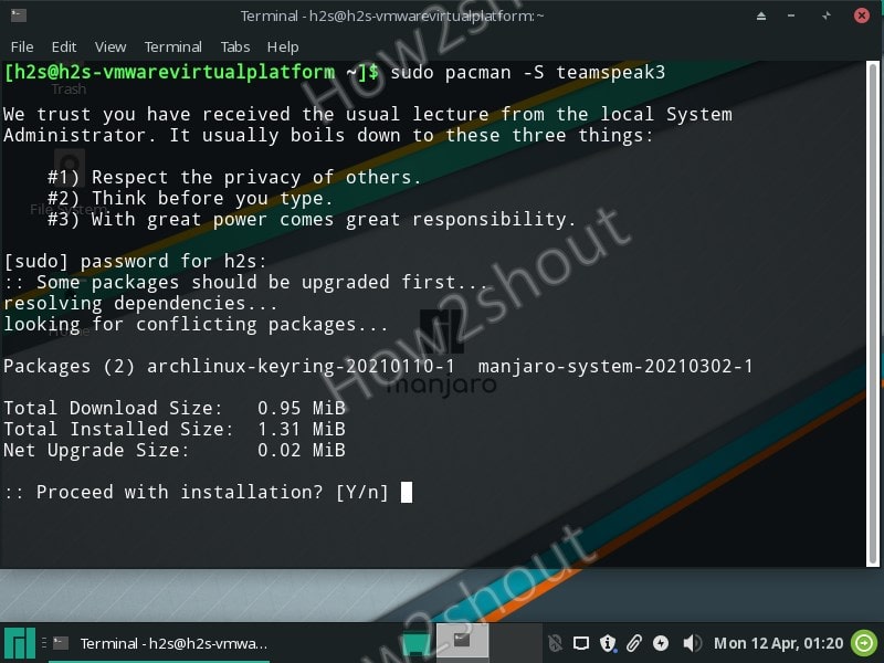 Install Teamspeak on Arch Linux such as Manjaro