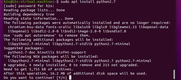 Install python 2.7 on Ubuntu 20.04 LTS