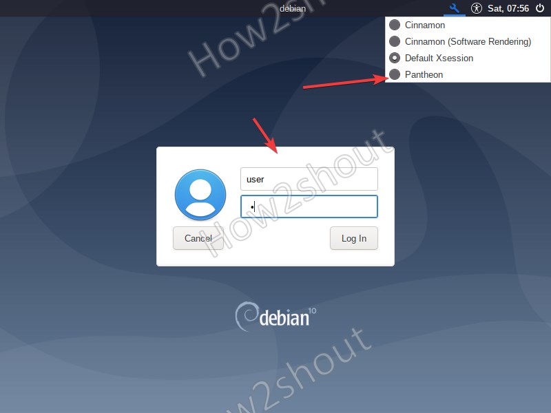 Beralih di antara lingkungan desktop di Debian
