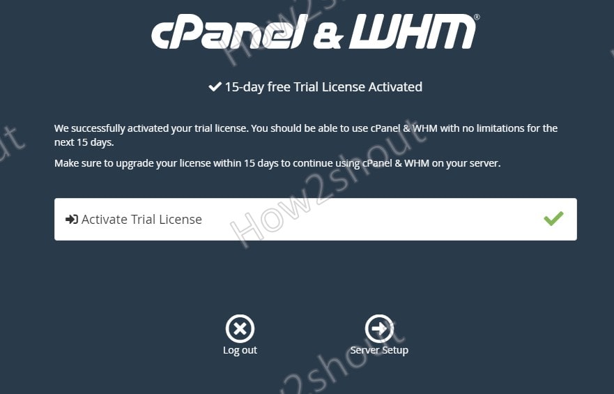 Trial license for Cpanel WHM