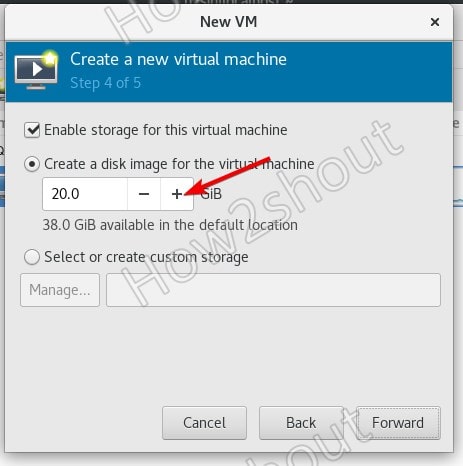 Create Disk image for Virtual image in Virt Manager