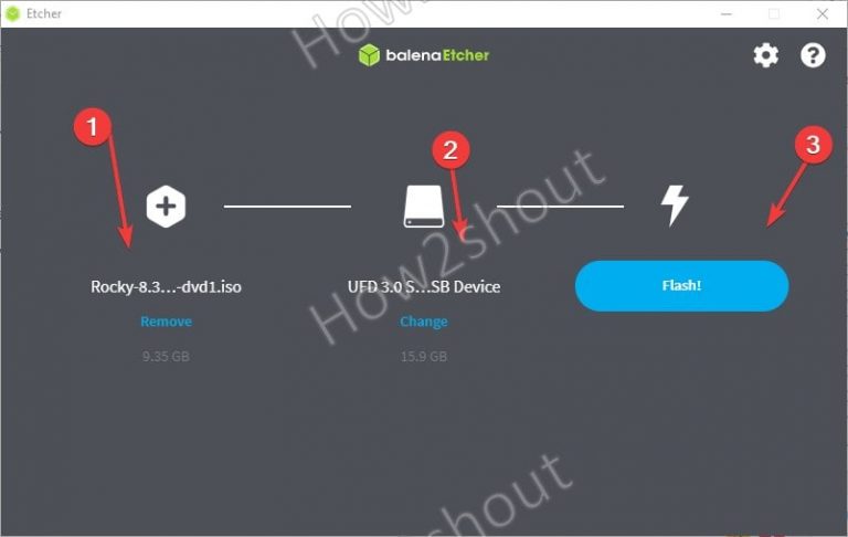 Create Rocky Linux 8 bootable USB drive using BalenaEtcher
