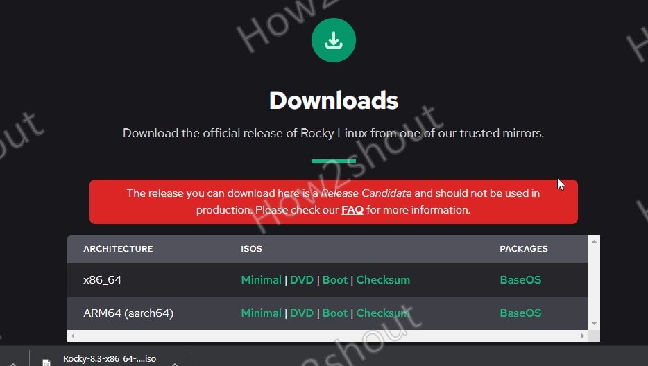 Download RockyLinux ISO file min