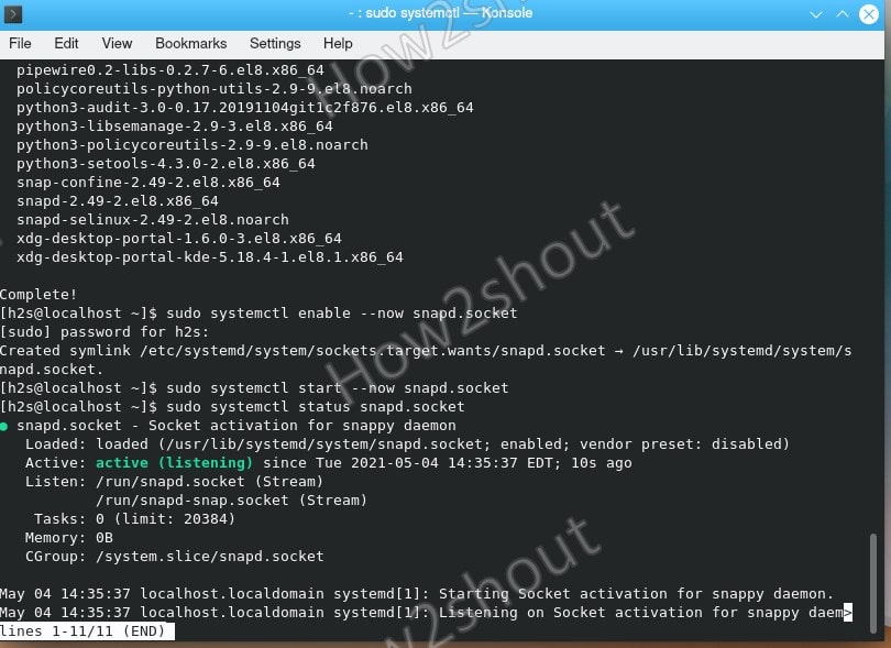 Enabel Snap service systemd unit on Rocky Linux 8