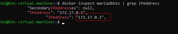Find IP address of MariaDB docker container