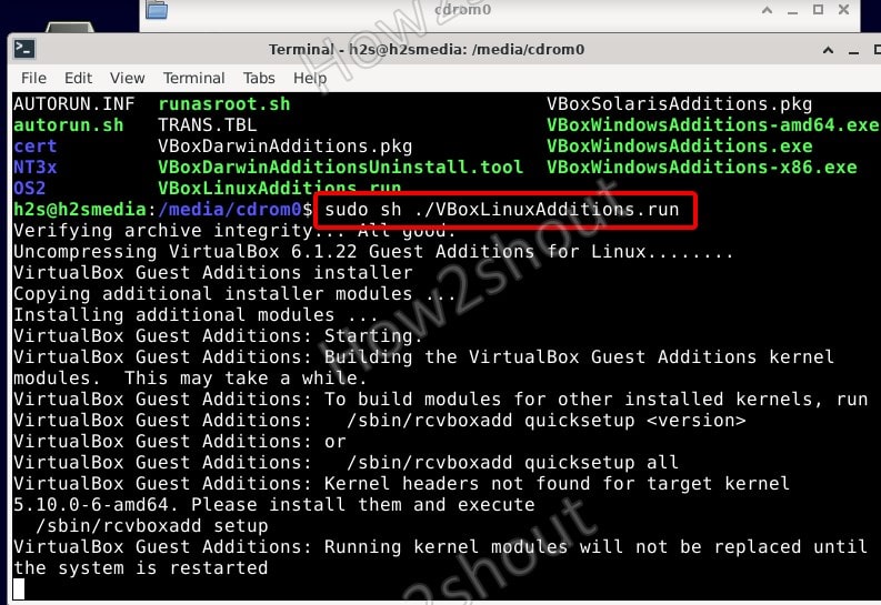 Install VirtualBOx Guest addtions on Debian 11