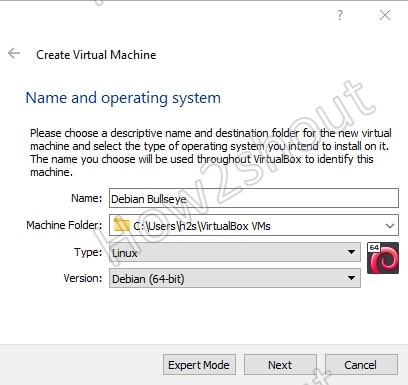 Name your VM on VirtualBox