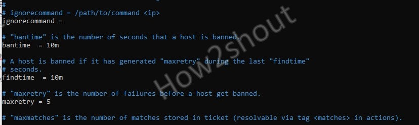 maxretry bantime and findtime settings in Fail2ban jail file