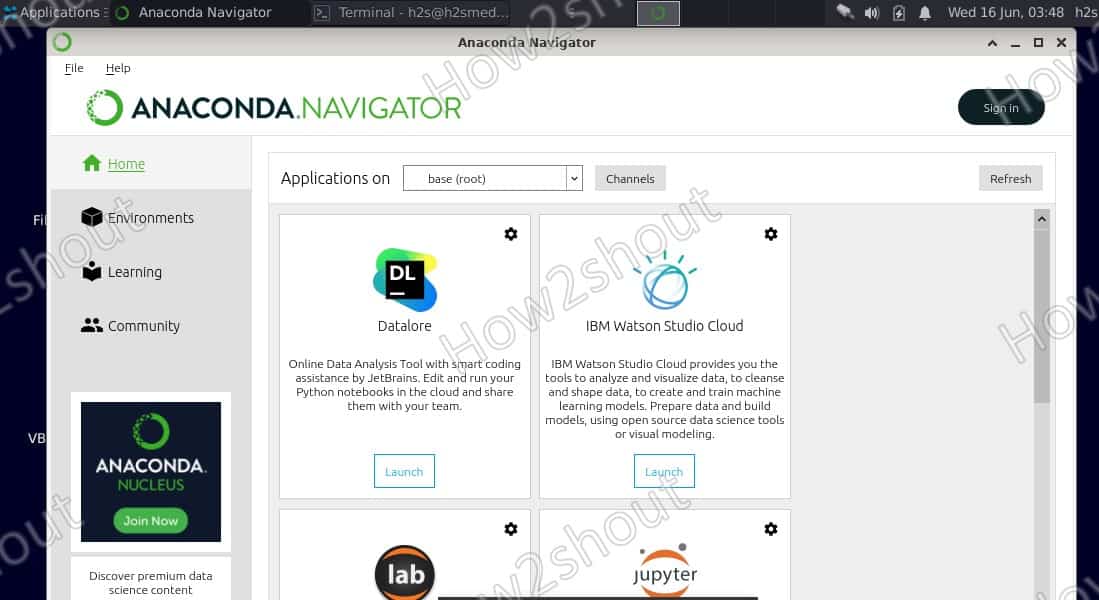 Anaconda Navigator GUI Debian 11 or 10