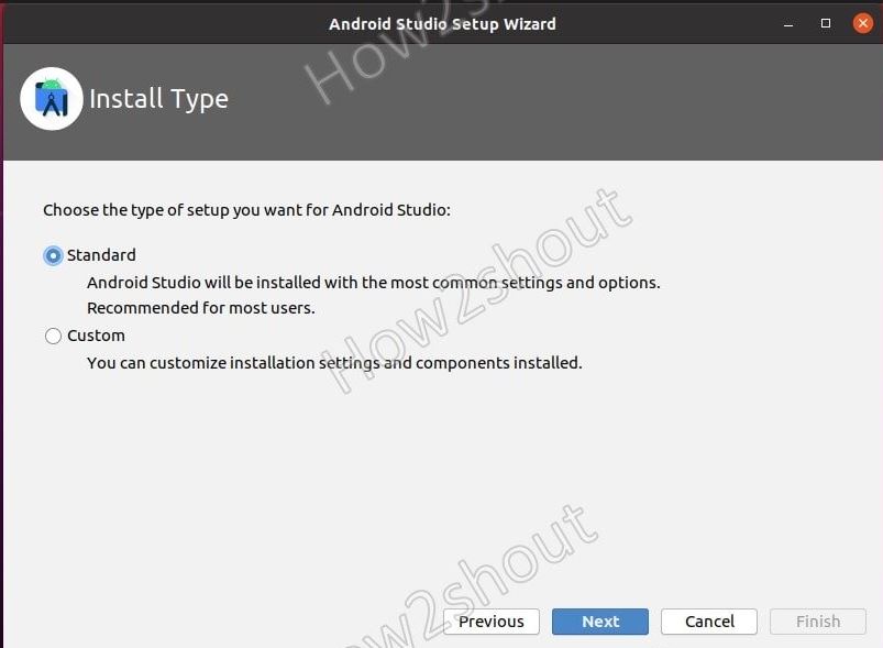 Android Studio Setup wizard for Linux Mint 20.1