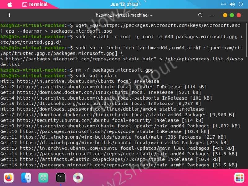 Command to Install VS Code on Ubuntu Linux