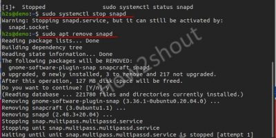 ubuntu 20.04 server remove snapd