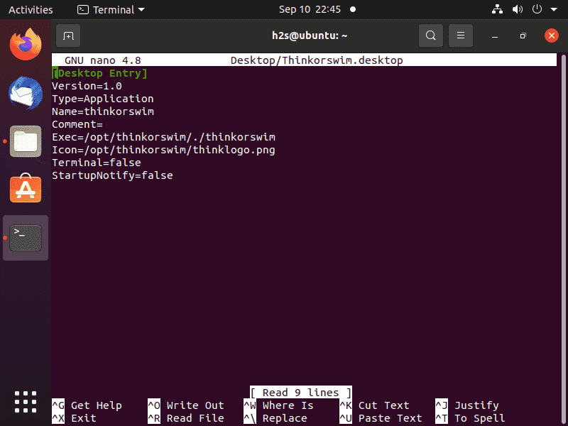 Create Desktop Shortcut for ThinkorSwmin Linux Ubuntu