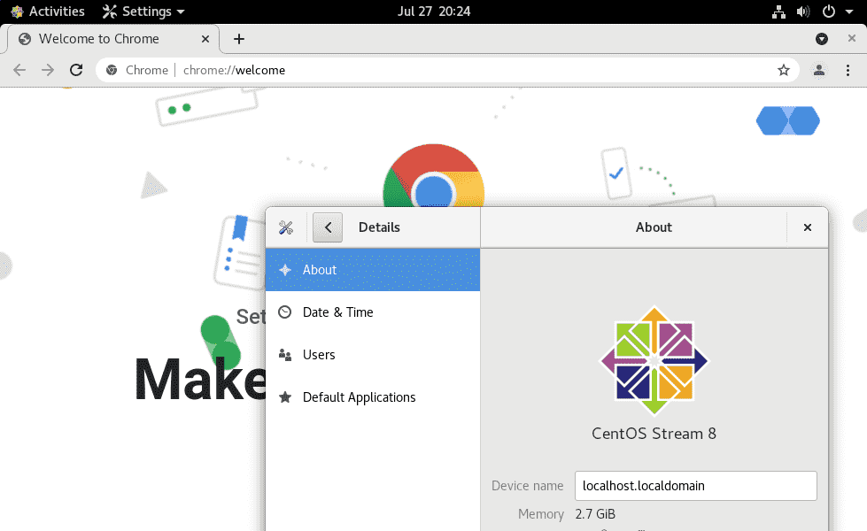 install Chrome browser on CentOS 7 or 8