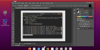 photoshop CS6 interface on Ubuntu 20.04