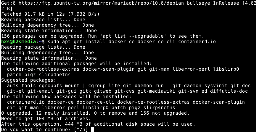 Docker installation command debian